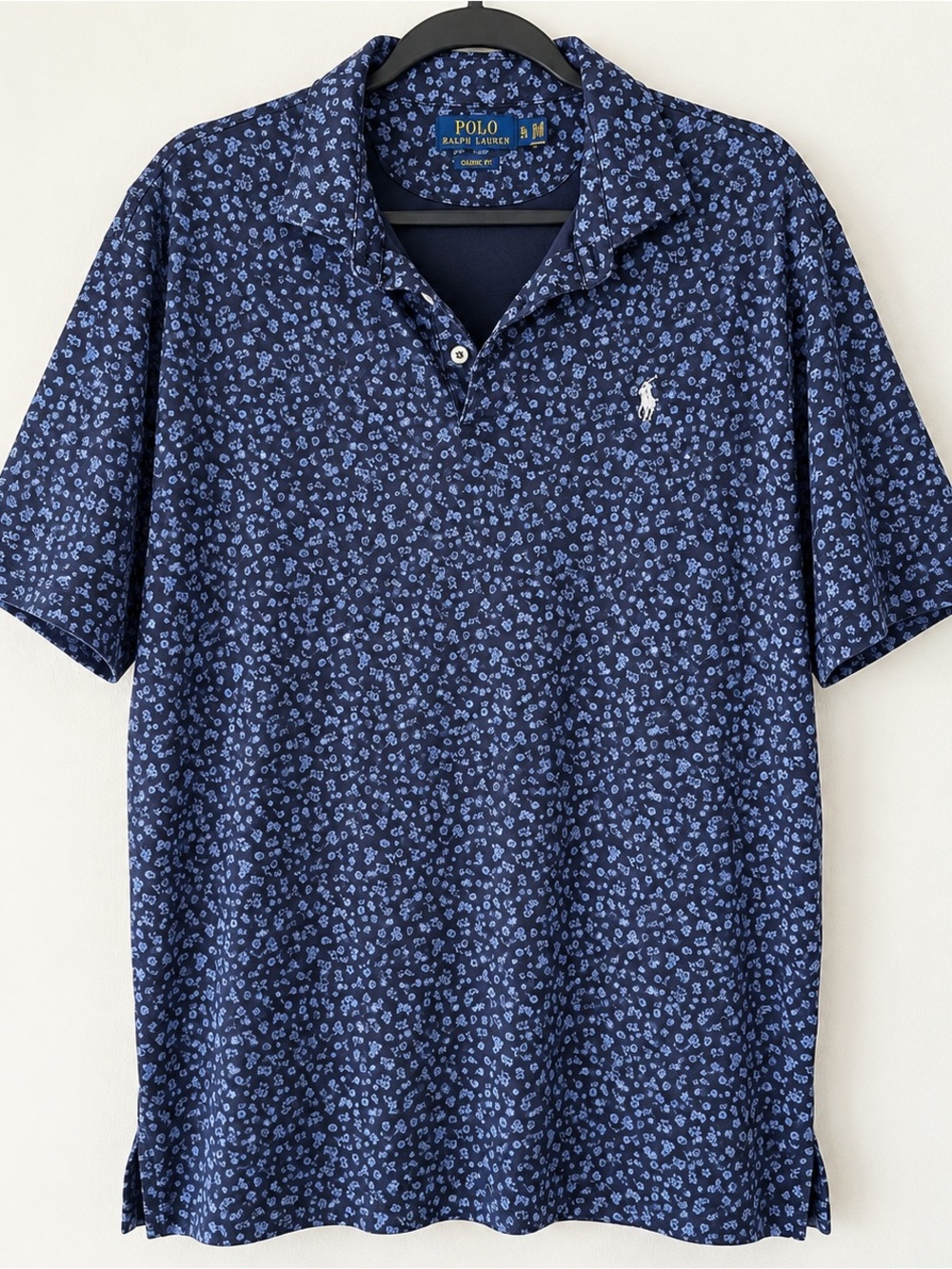Polo Ralph Lauren Floral Polo Shirt Men’s L Navy Blue Classic Fit